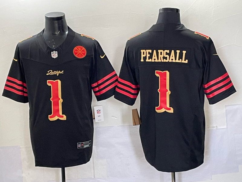 Men San Francisco 49ers #1 Pearsall black Limited Nike NFL 2025 Jersey 006->san francisco 49ers->NFL Jersey